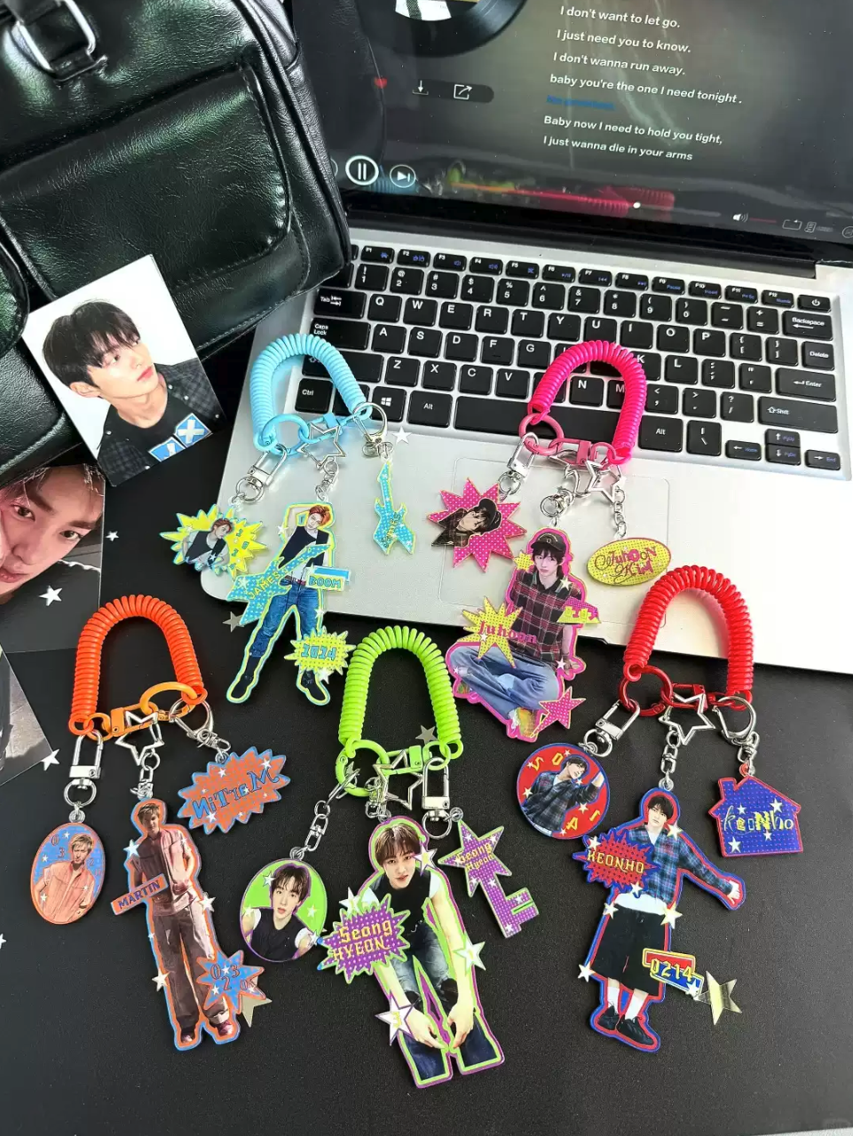 cortis y2k inspired acrylic keychain