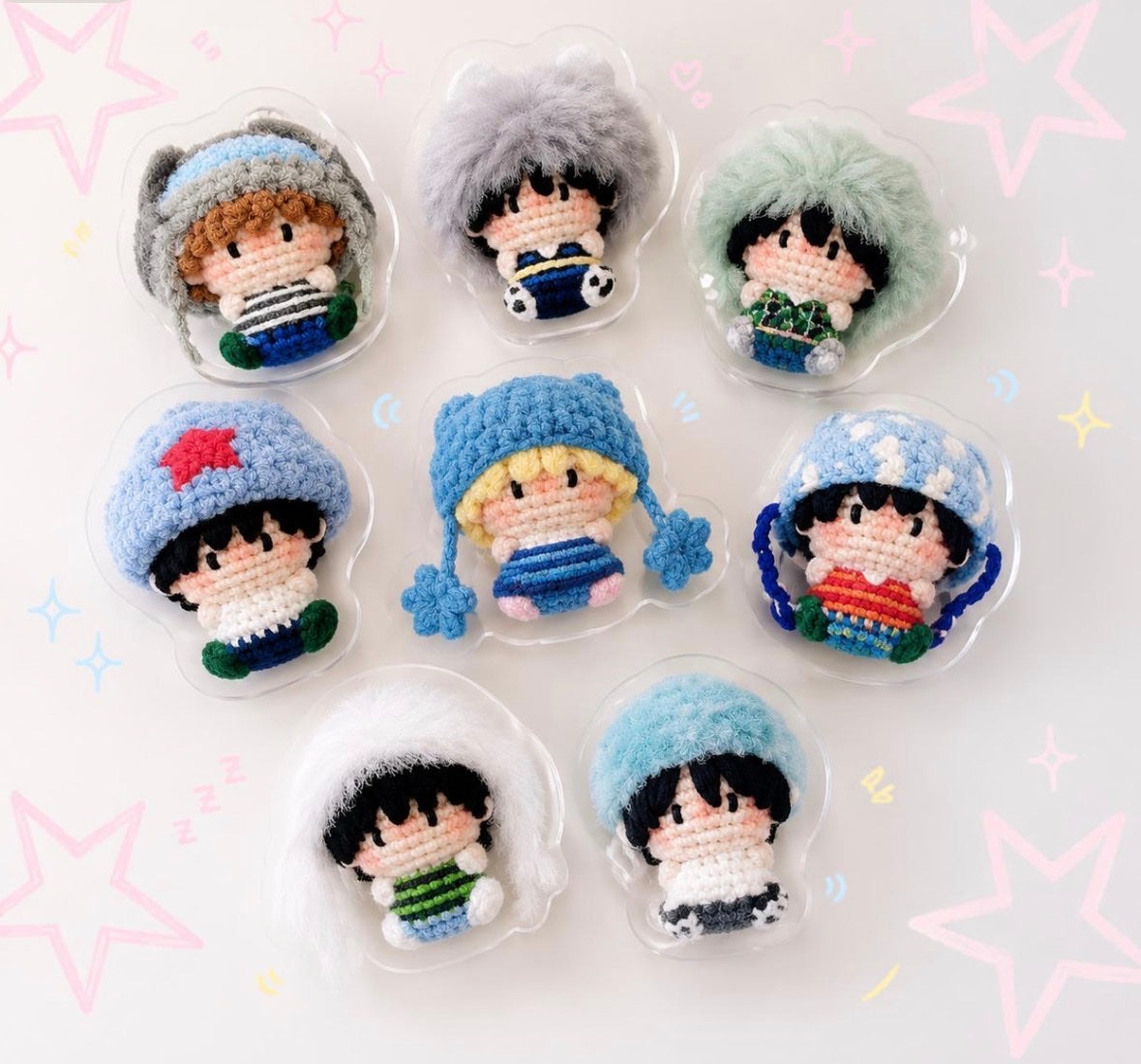 stray kids amigurumi crochet keyring