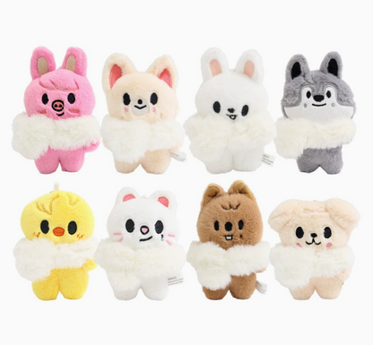 stray kids skzoo white scarf plushie keychain