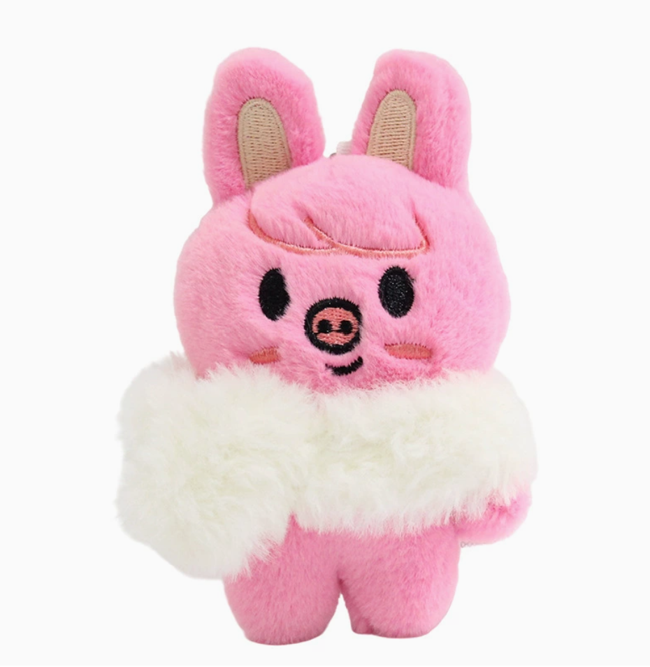 stray kids skzoo white scarf plushie keychain